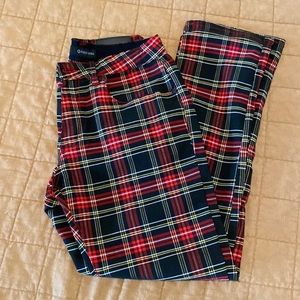 Fried Denim Plaid Skinny Pants